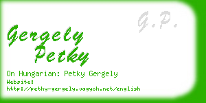 gergely petky business card